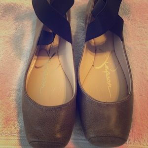 Ballet style taupe shoes